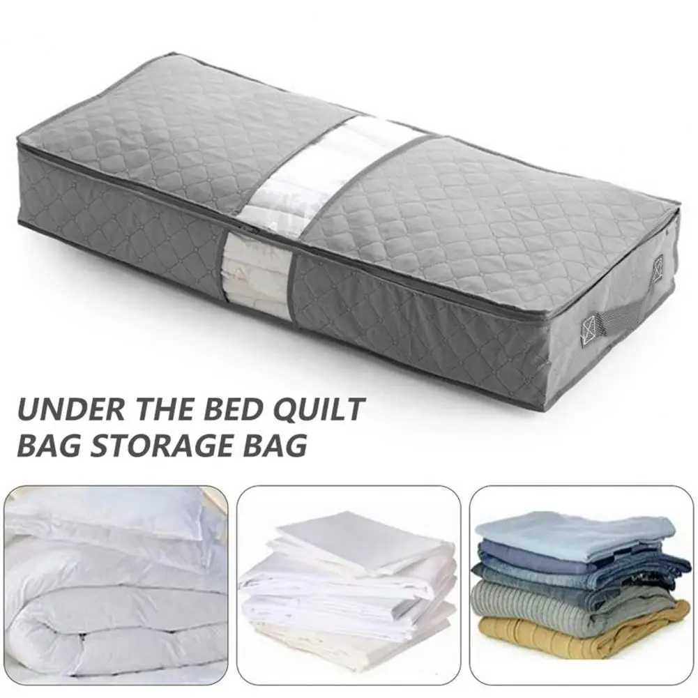 

Bedding Bag Dust-proof Large Capacity Non Woven Fabric Two-way Zipper Duvet Storage Bag for Bedroom