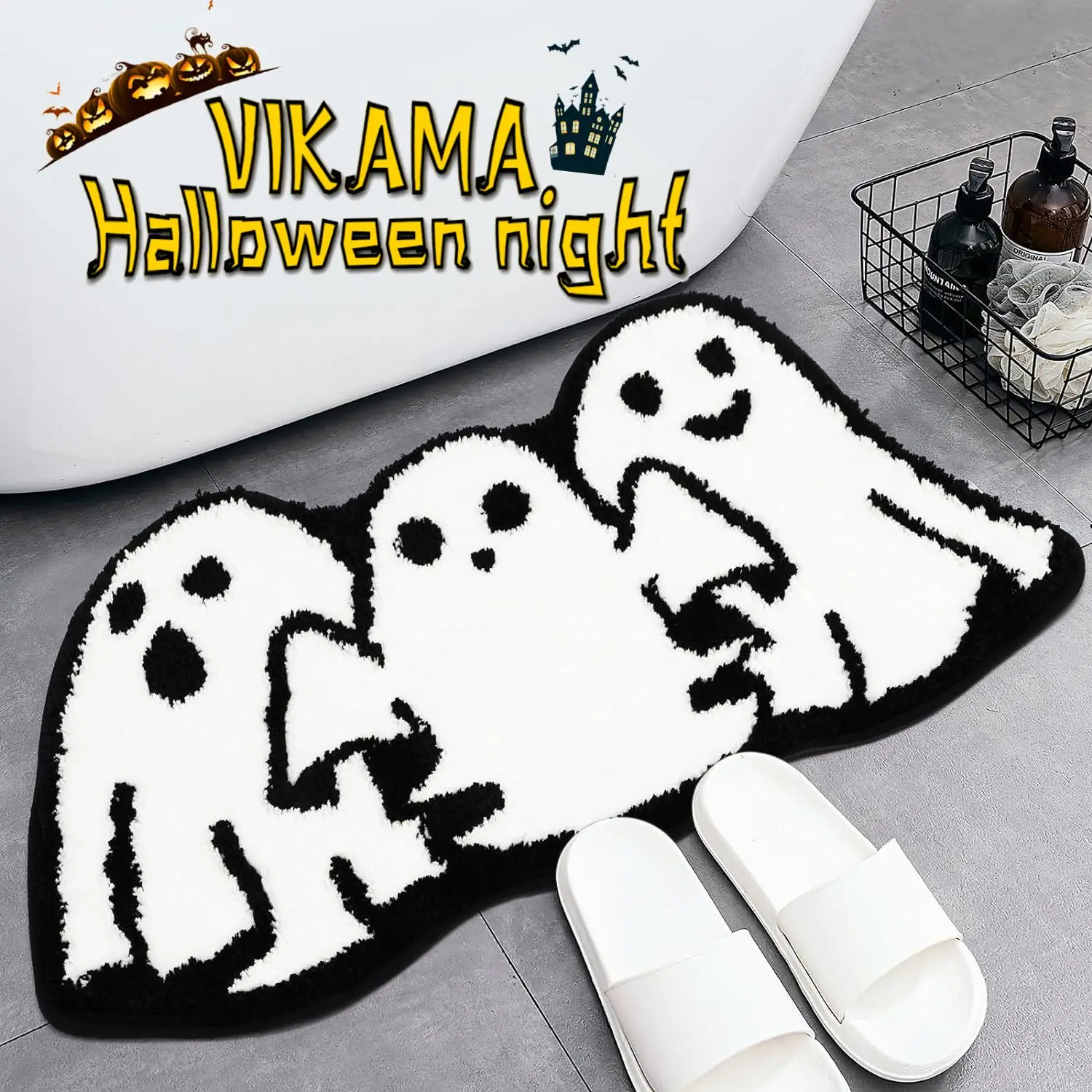 VIKAMA Хэллоуин мультяшный стиль напольный коврик противоскользящий и
