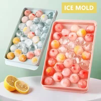 ice cube tray round ice maker plastic ice cube maker mold with lids for ice cream party whiskey cocktail cold drink mould tools