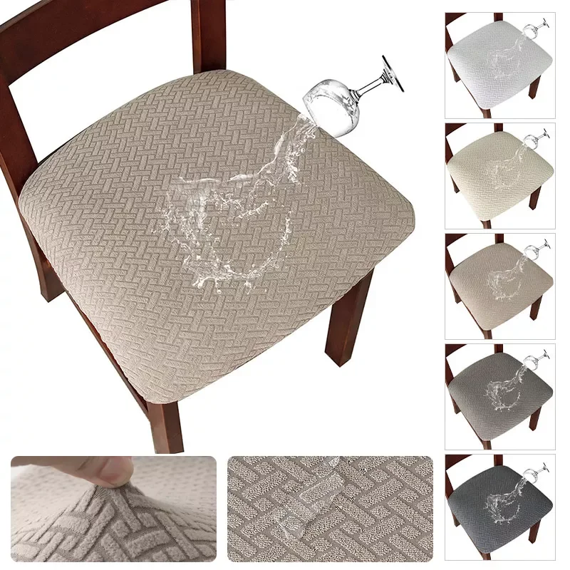 

Waterproof Fabric Oil-Proof Seat Cushion Covers Stretch Chair Cover Slipcovers For Hotel Banquet Dining Living Room