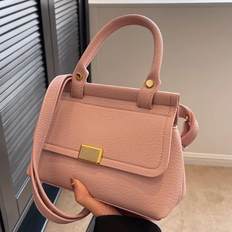 

New Simple Retro Handbag Casual Texture High Capacity High-Rise Cross-Body Women's Bag