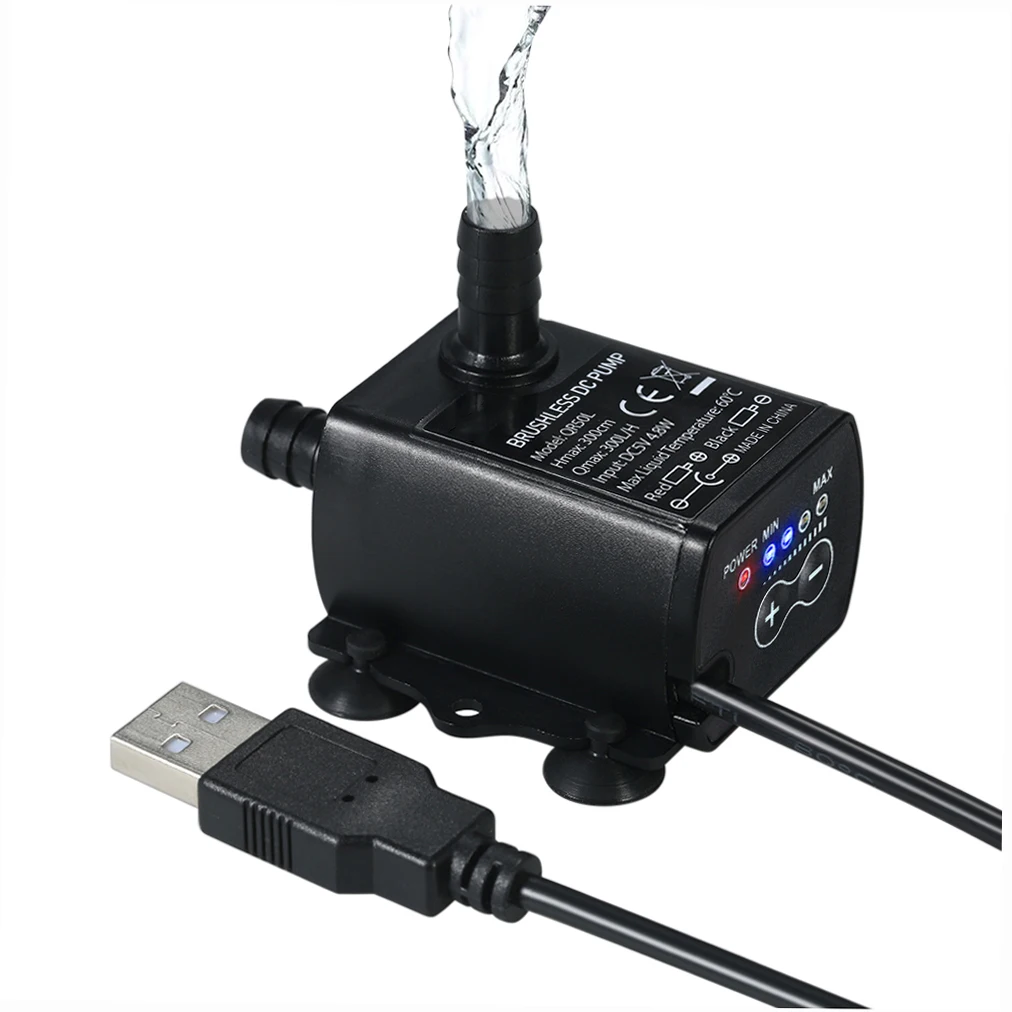 

Ultra Quiet Water Pump DC 12V Lift 5M 800L/H mini aquarium filter Brushless Motor Submersible Water Pump