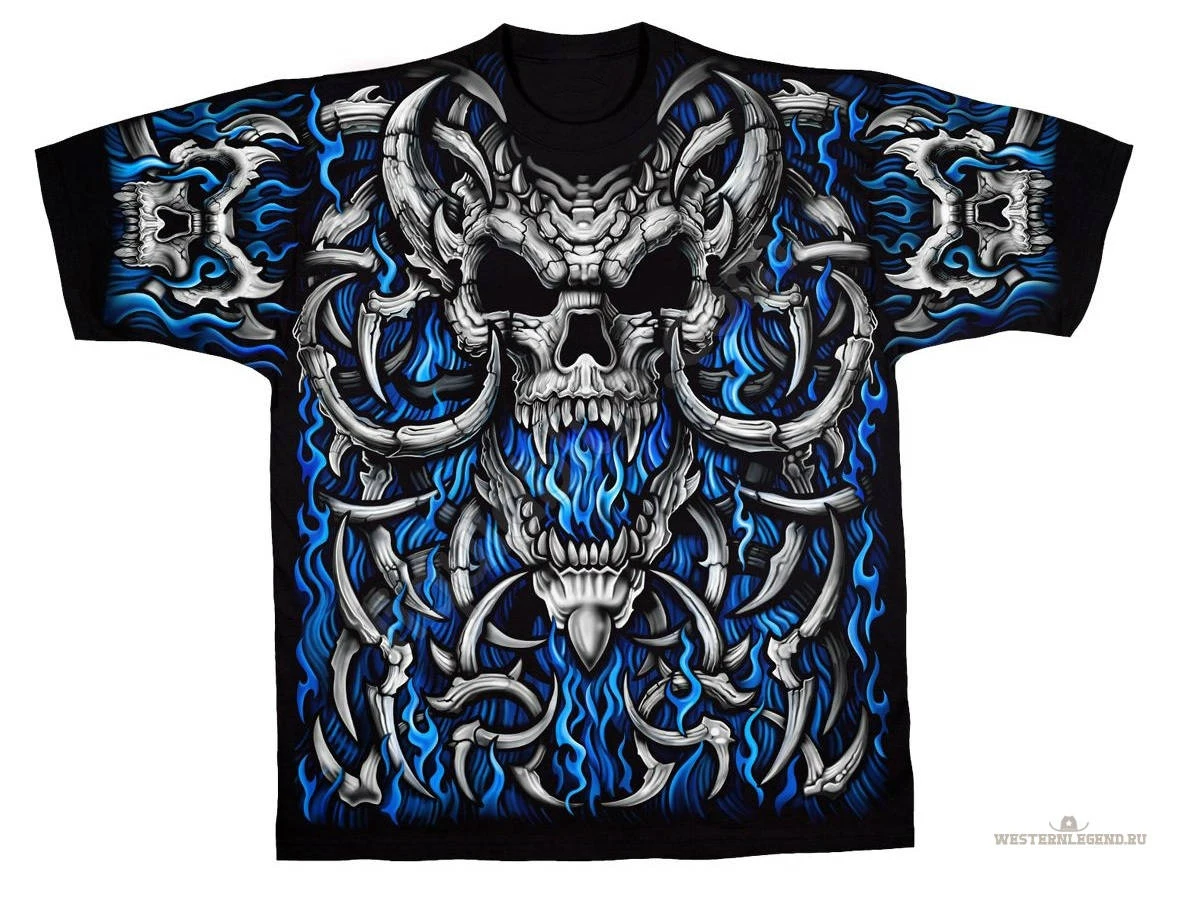 

2021 Fashion Summer Men's 3D Skull Print Men's T-shirt Breathable Street Stitching Horror Pattern T-shirt Men's Size Large Size