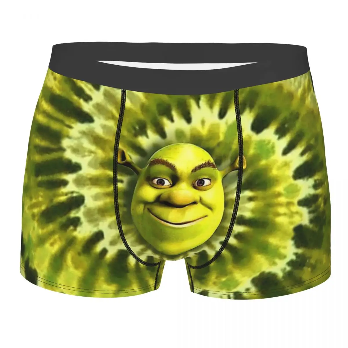 

Tie Dye Men Boxer Briefs Underpants Shrek Green Schreck Comedy Film Highly Breathable High Quality Birthday Gifts