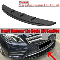 1xuniversal car front bumper lip spoiler diffuser fins body kit car styling for benz for bmw for civic for vw for audi for kia