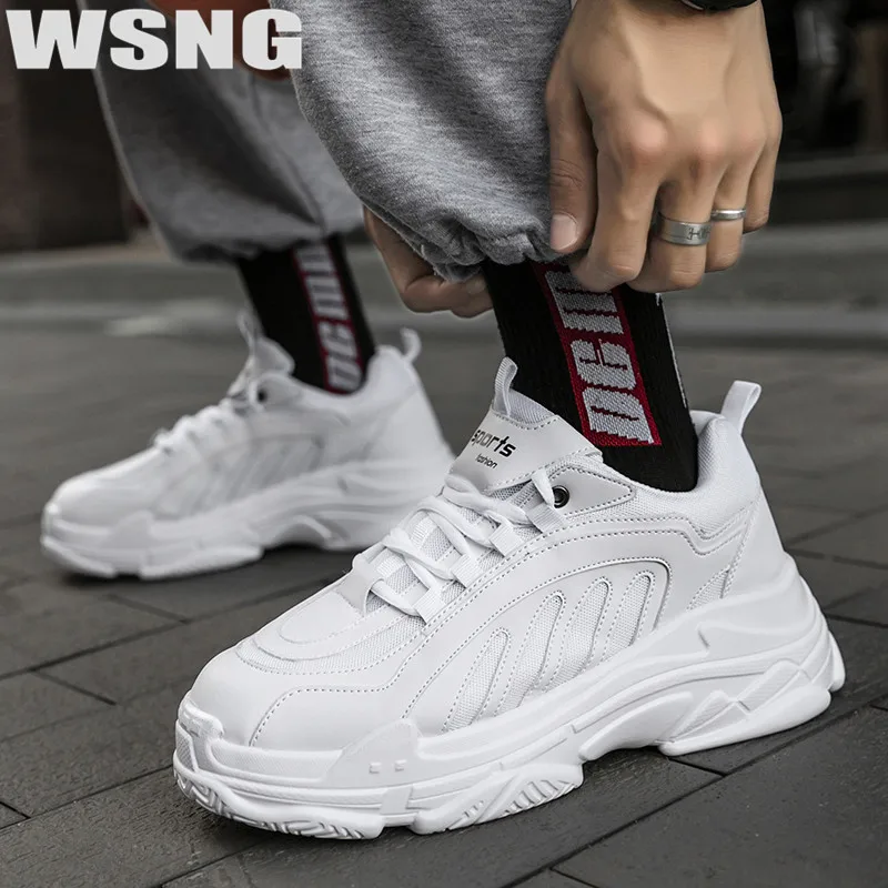 

WSNG Men's Sneakers Fashion Casual Shoes Student Small White Shoes Dad Shoes Couple Heightening Shoes Men's Shoes All-match36-45