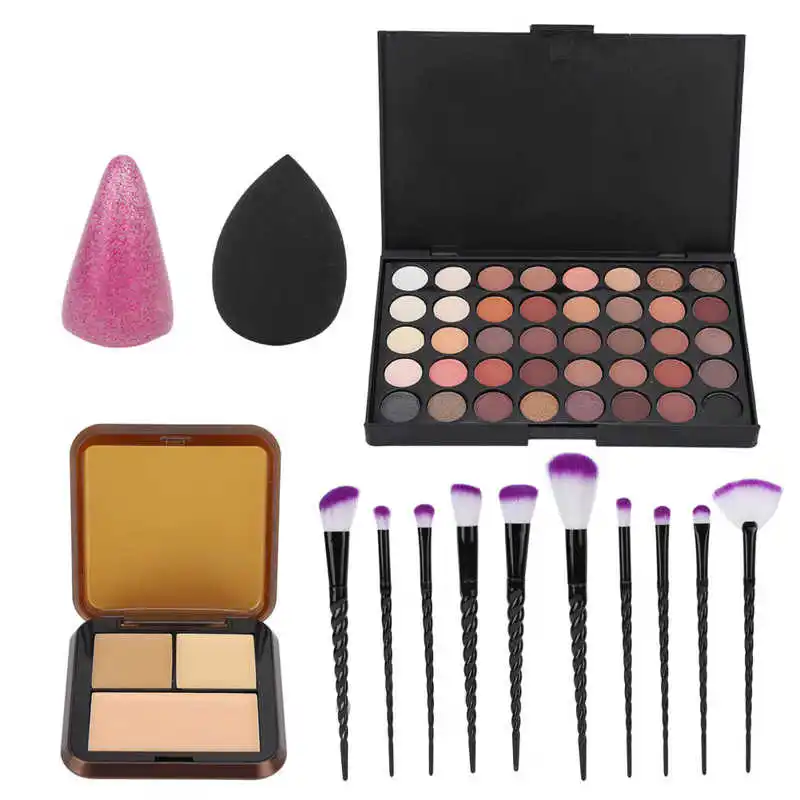 

Makeup Set Eyeshadow Palette Natural Long Lasting Face Contour Palette Makeup Brush Set with Makeup Egg Kit Cosmetic Women