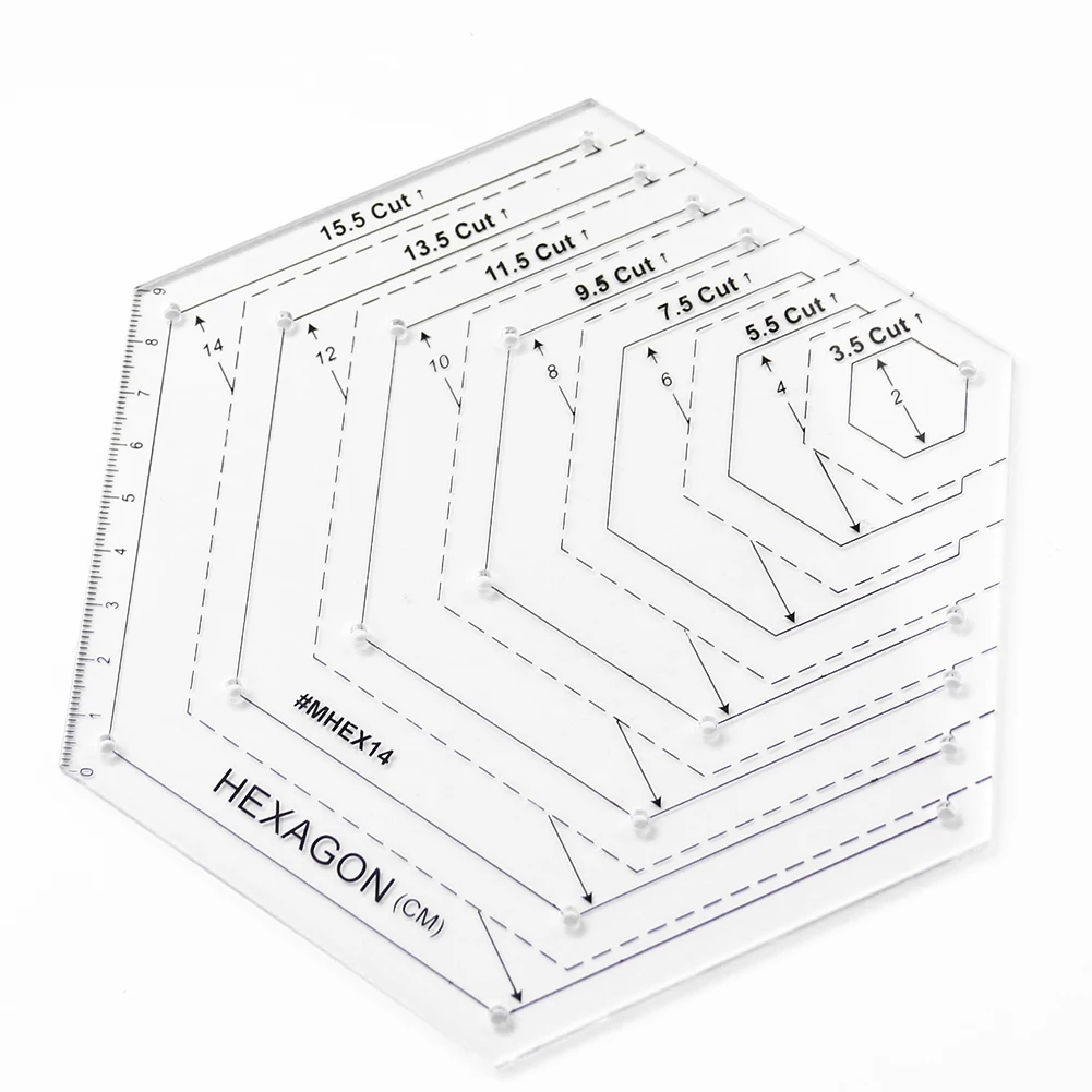 

Transparent Quilting Sew Patchwork Ruler Hexagon Ruler Household Art Cut Tool Tailor Craft DIY Sewing Measur Fix Office Supplies