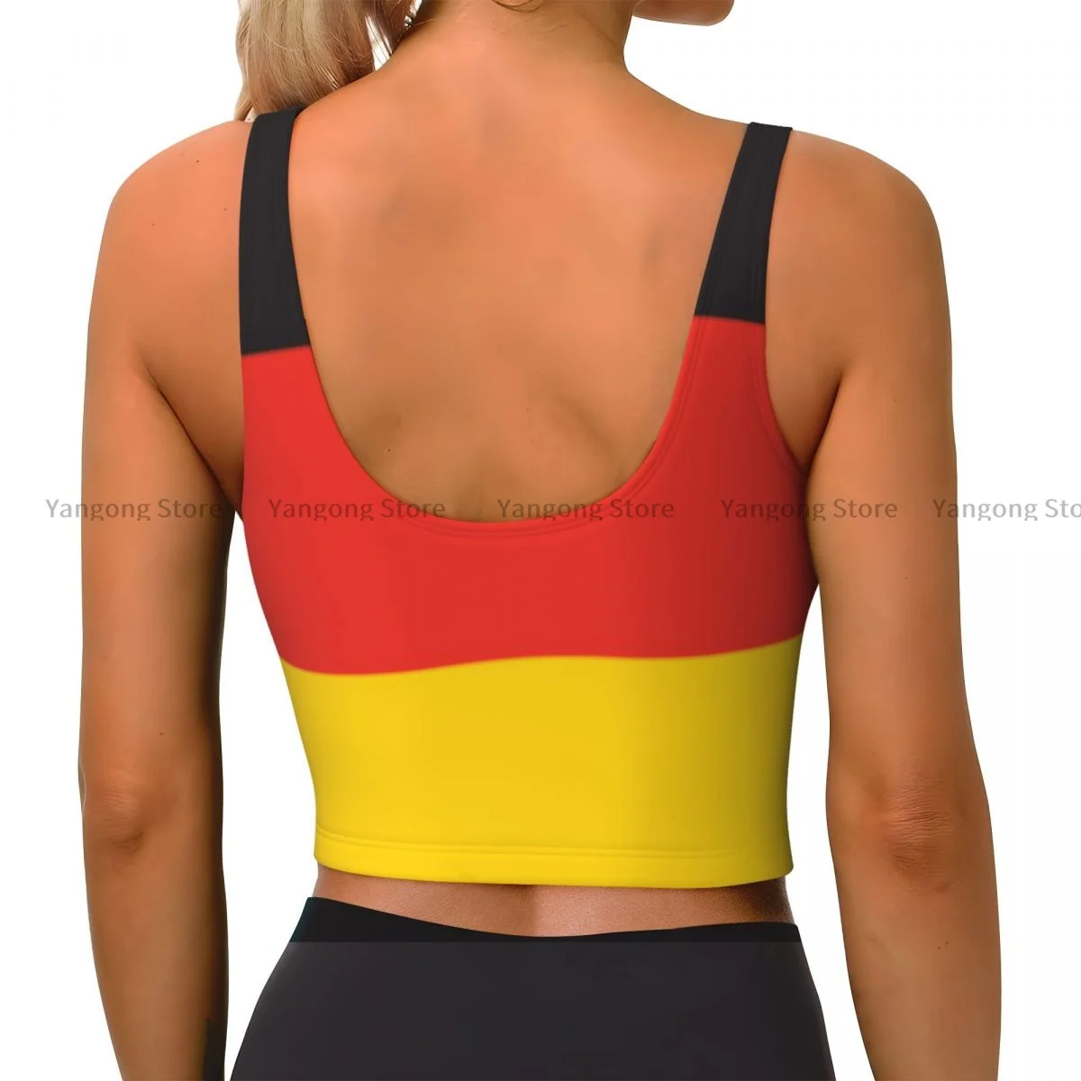 Жилет для йоги женский спортивный укороченный топ с немецким флагом уличная