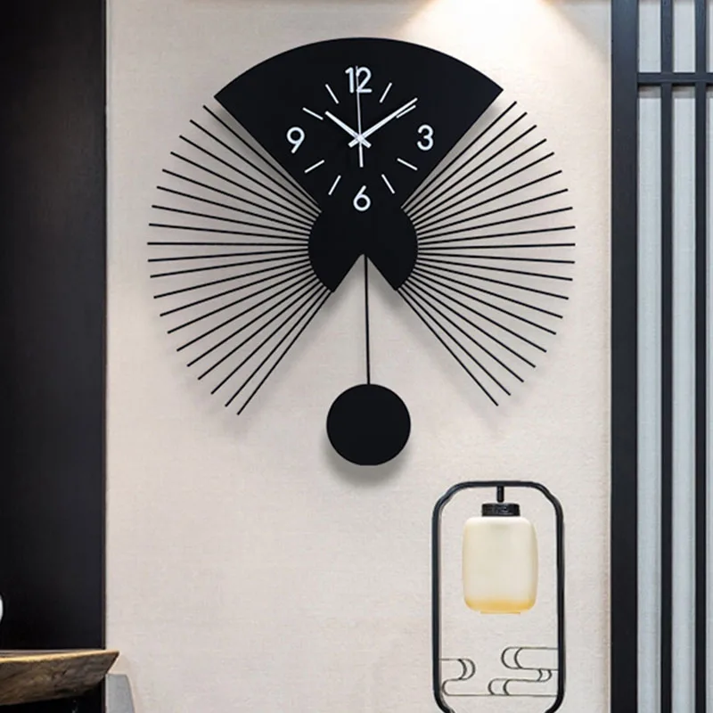 

Creative Modern Design Wall Clock Large Unusual Black Large Wall Clock Home Pendulum Living Room Furniture Reloj Pared Gift
