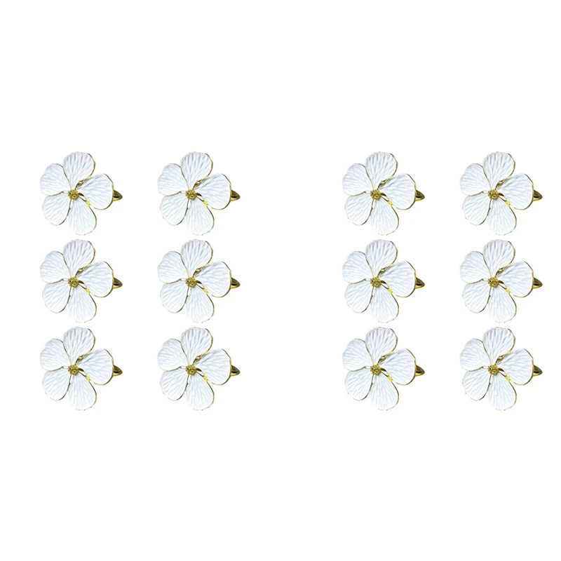 

12Pcs Flower Napkin Ring,Floral Serviette Buckles Napkin Holder Dining Tables Setting Decor