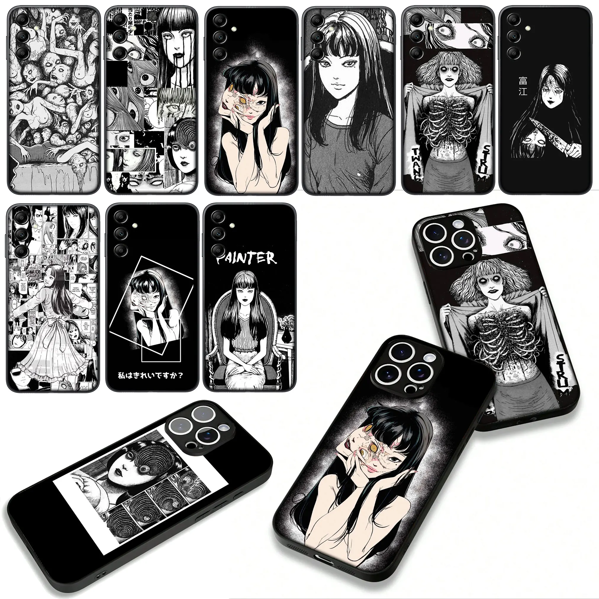 Фото Чехол ужасов комиксов junji ito Tomie Tees для Motorola Moto G24 G54 G05 G45 G55 G75 G9 G85 G15 Power Edge 50 30 Fusion 40 neo Pro №3