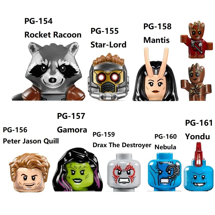 Конструктор фигурки стражи Галактики ракета ракетка звезда Лорд Питер Джейсон