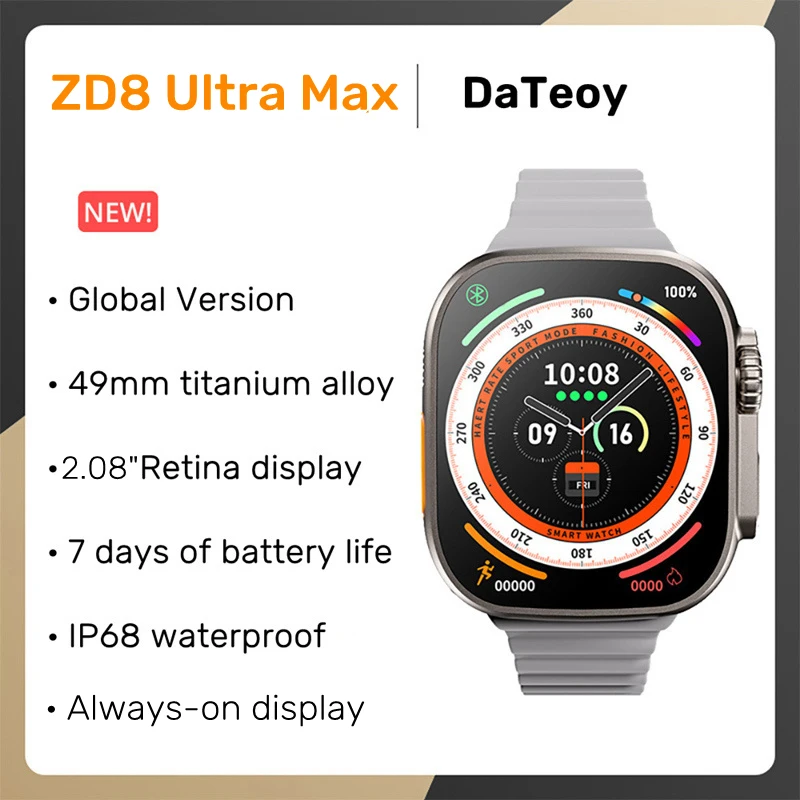DaTeoy ZD8 Ultra Max Smart Watch Series 8 49mm Titanium Alloy 2.08
