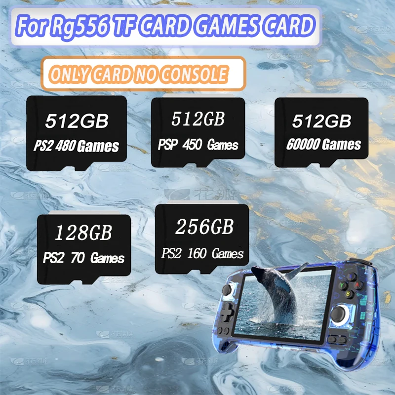 Для ANBERNIC RG556 портативная игровая консоль памяти ретро видеоплеер карта 61000 игр PS2