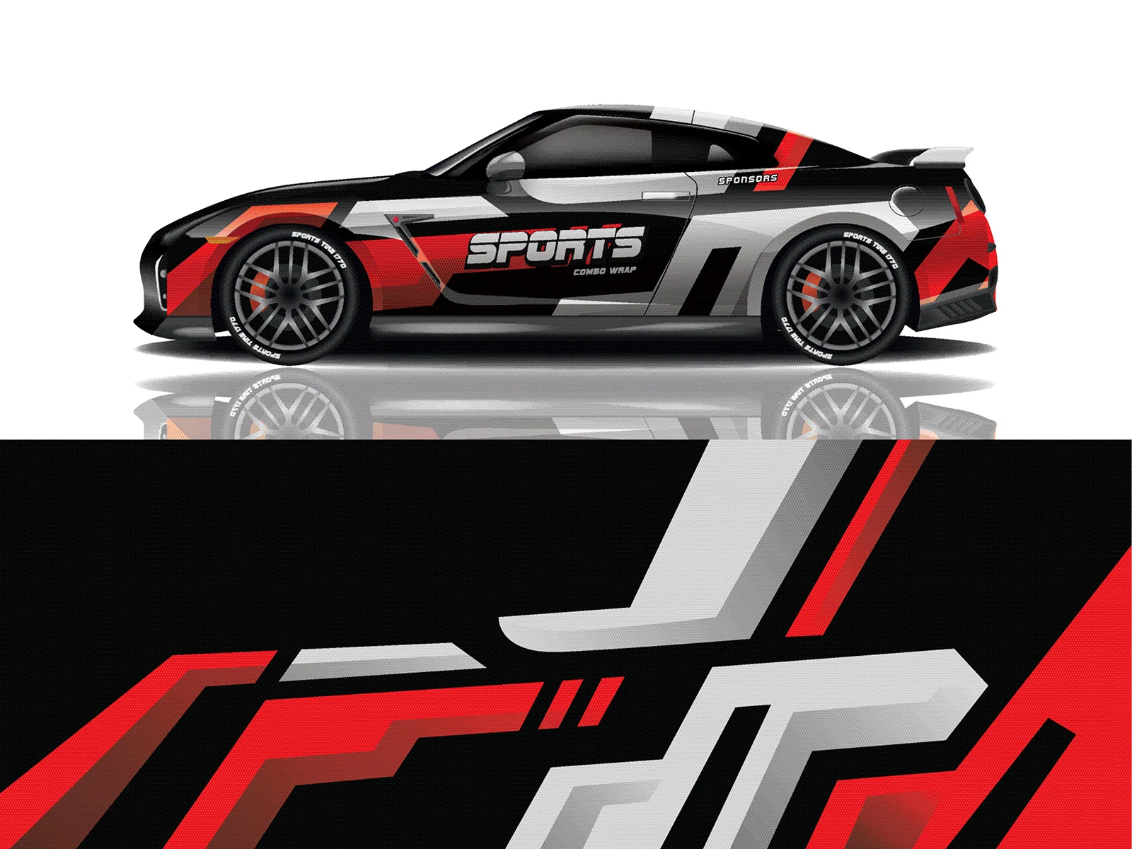 Автомобильная наклейка графическая виниловая пленка векторное изображение