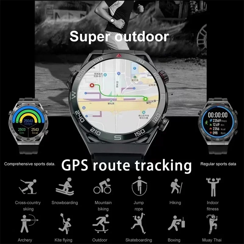 Мужские умные часы с поддержкой NFC. GPS-трекер. АМОЛОВАННЫЙ Экран. Мониторинг