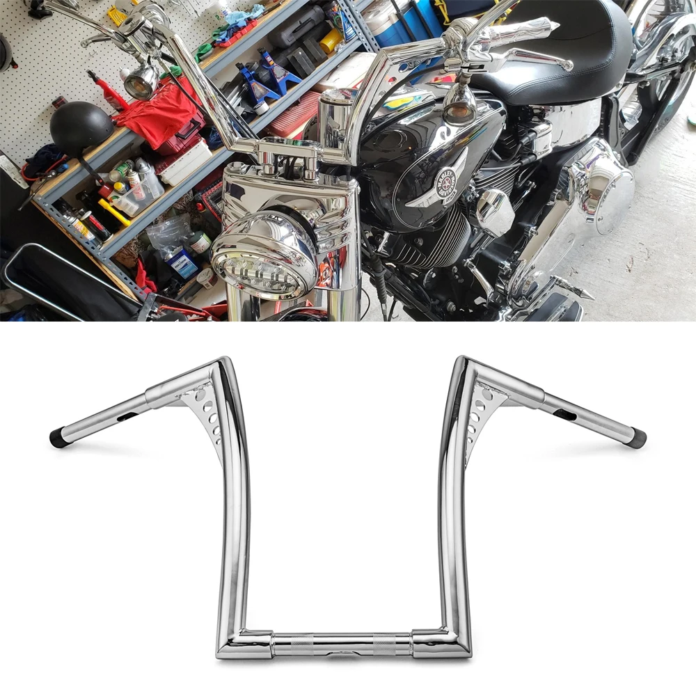 

Wsen Chrome 14" Ape Bar 1-1/4" Handle Bars For Harley Dyna Softail Sportster XL 883 1200 ＆ Touring Road Glide Road King Models