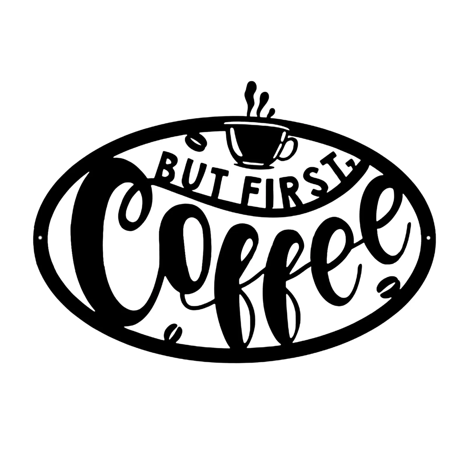 

Coffee Wall Art Metal Coffee Bar Signs Coffee Cup Decoration For Office Restaurant Home Room Kitchen Black Coffee Cup Silhouette