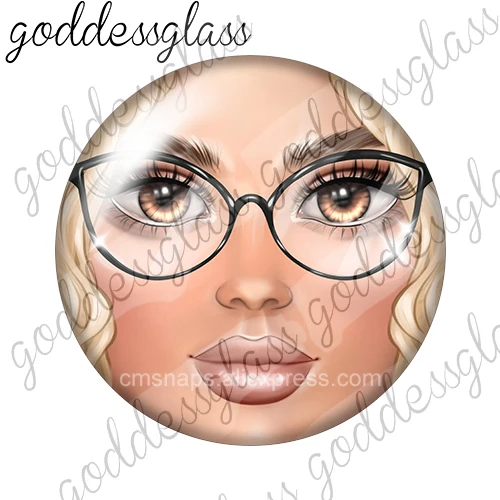 Фото Элегантные женские матрьошки Beauty Lady Face, 10 шт., 12 мм/18 мм/20 мм/25 мм, круглые стеклянные кабошоны с плоским дном для изготовления украшений. №4