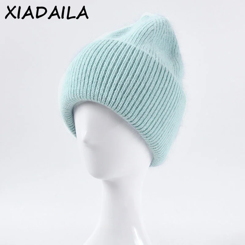 

ot Sellin Winter at Real Rabbit Fur Winter ats For Women Fasion Warm Beanie ats Women Solid Adult Cover ead Cap