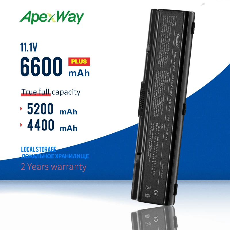 

Apexway PA3534U-1BRS Laptop Battery for Toshiba Satellite A200 A210 A300 A350 L300 L500 L500D PA3533U PA3534U PA3535U-1BAS