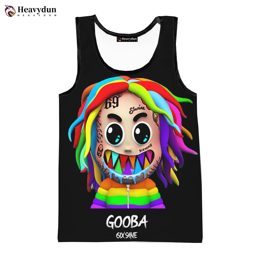 

Топ Мужской Rapper 6ix9ine Gooba 2023, модный летний топ без рукавов, уличная одежда в стиле Харадзюку, топы с 3D принтом, мужская одежда