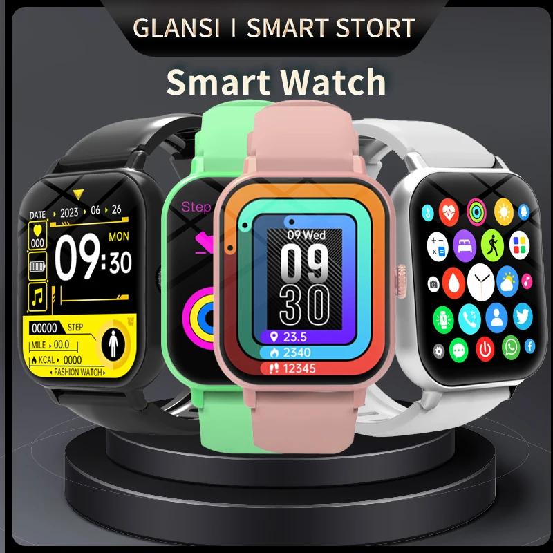 

2023 Smart Watch Android Phone 1.81'' Inch Color Screen Bluetooth Call Blood Oxygen/Pressure Monitoring Smart Watch Women Men