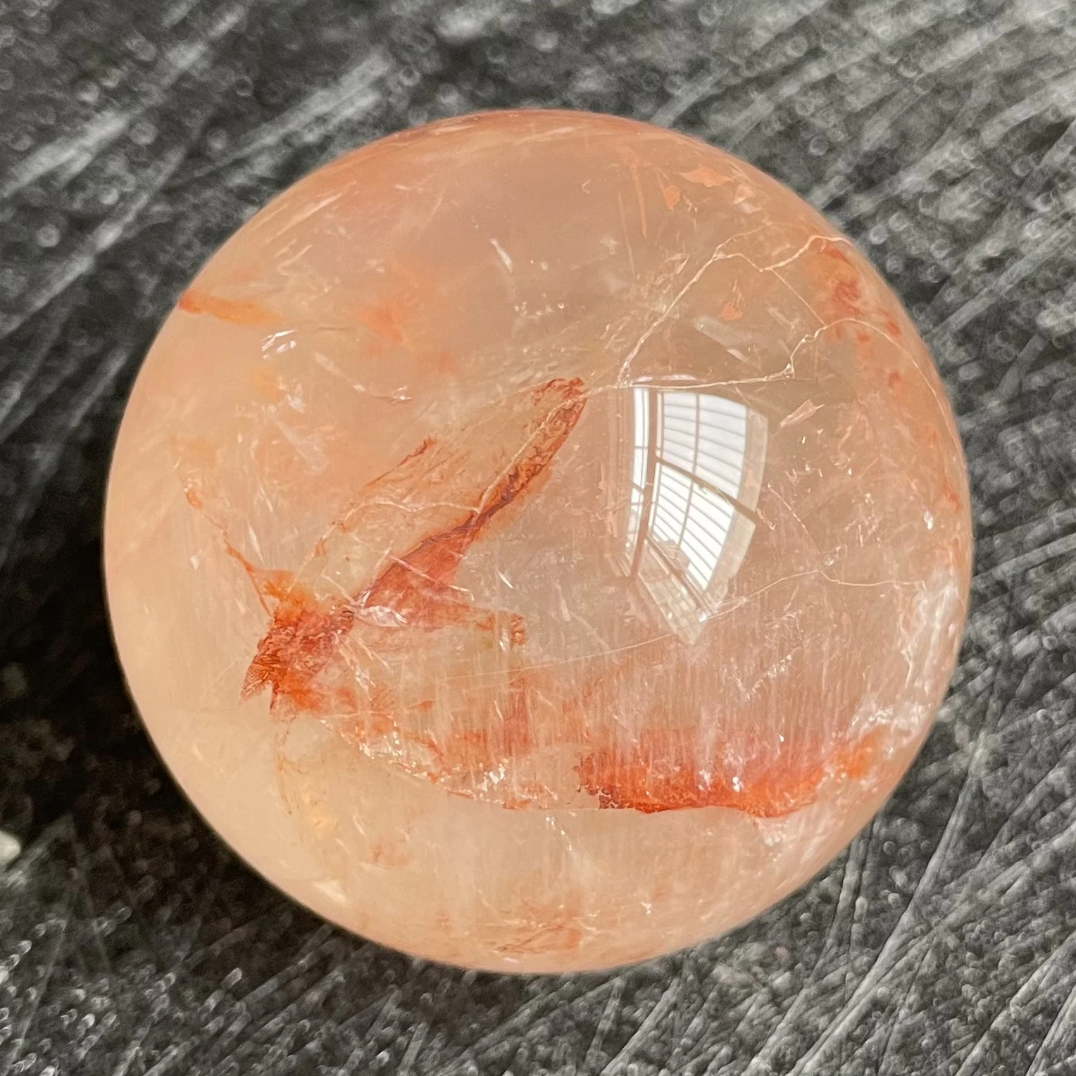 146 г натуральный камень огненный кварц хрустальный шар Радужная Сфера