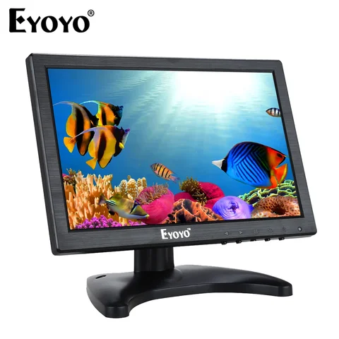Eyoyo 10-дюймовый маленький секундный дисплей с разрешением 1280x800, настольный ЖК-монитор с поддержкой динамика, пультом дистанционного управления, настенным креплением