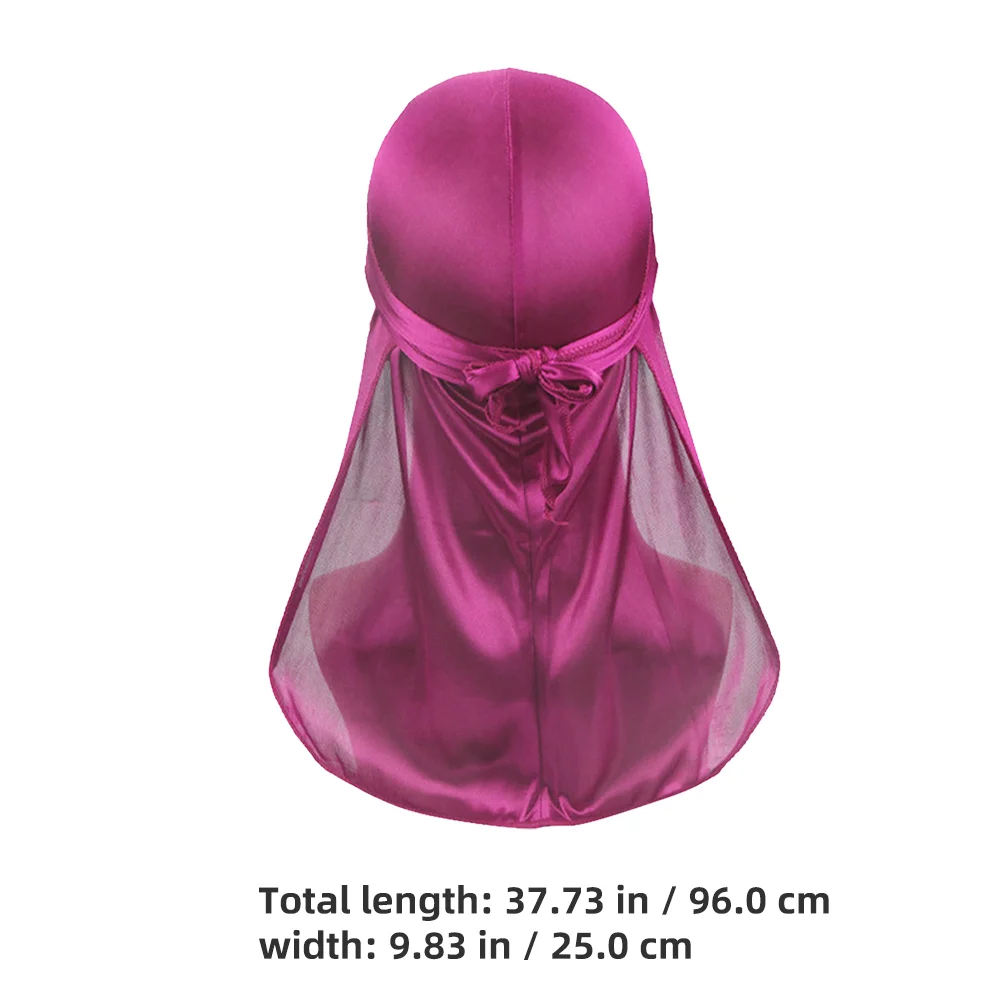 Повязки на голову с длинным хвостом шелковый тюрбан Durags повязки унисекс для