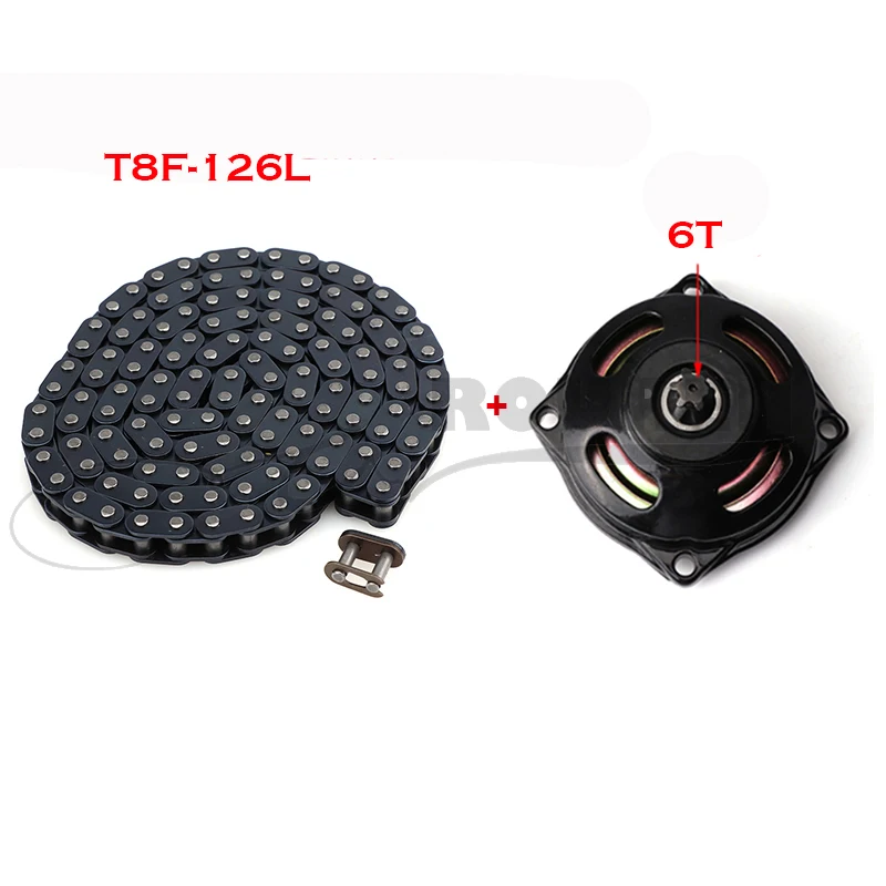 

T8F 6T pocket bike clutch with Clutch and Chain 47cc 49cc 2 stroke Mini Quad ATV dirt Minimoto Scooter