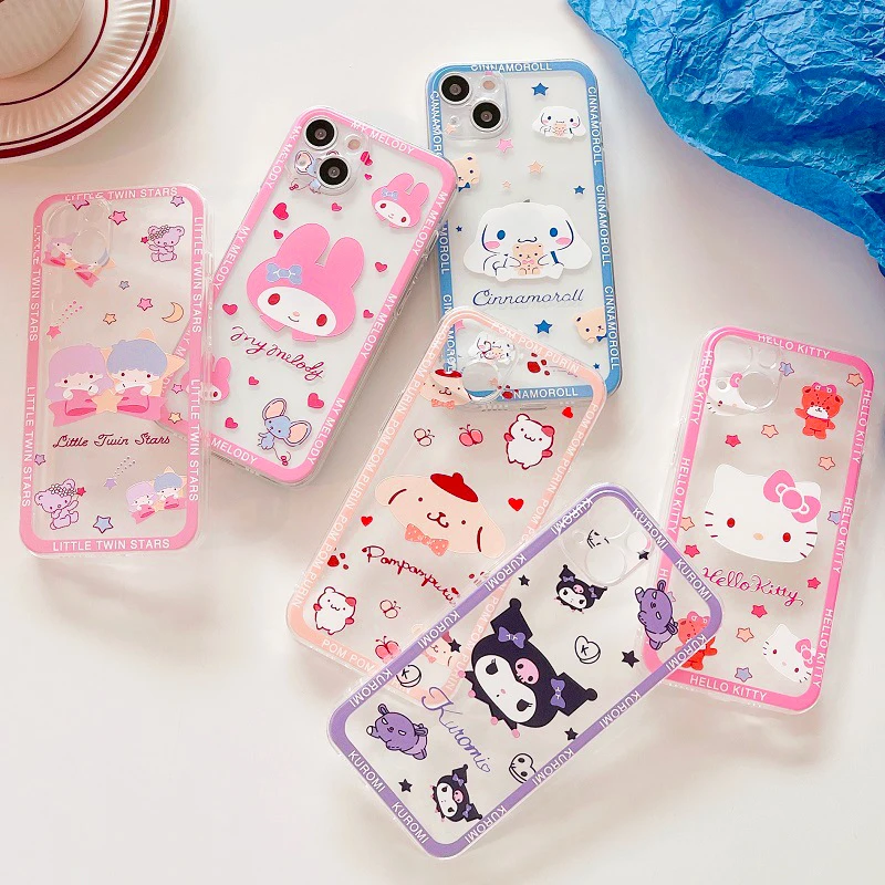 

Sanrio Kuromi Mymelody Hellokittys Kawaii Phone Case Iphone11 12 13 Xr Pro Max 8 7Plus Cute Beauty Case Toys for Girls Gift