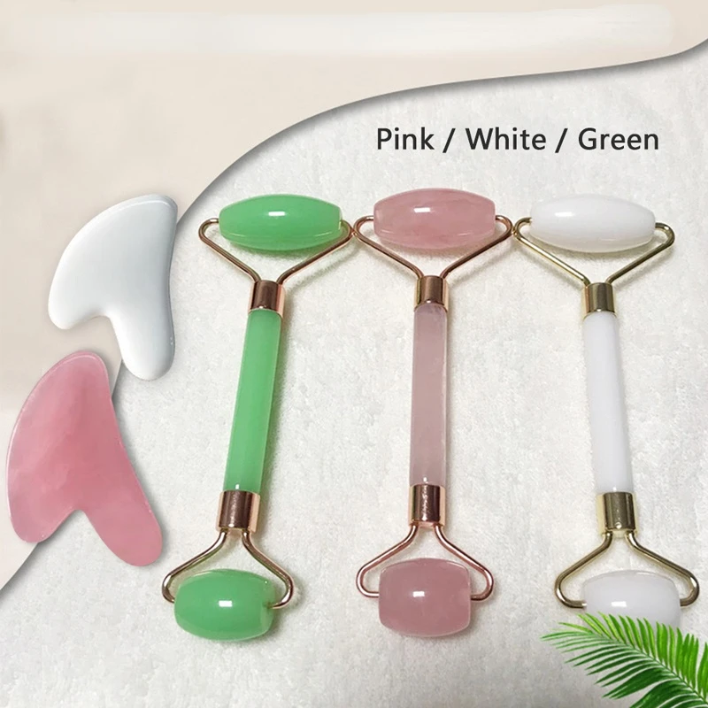 Розовый ролик для шеи и лица средство удаления морщин спа-скребок массажа