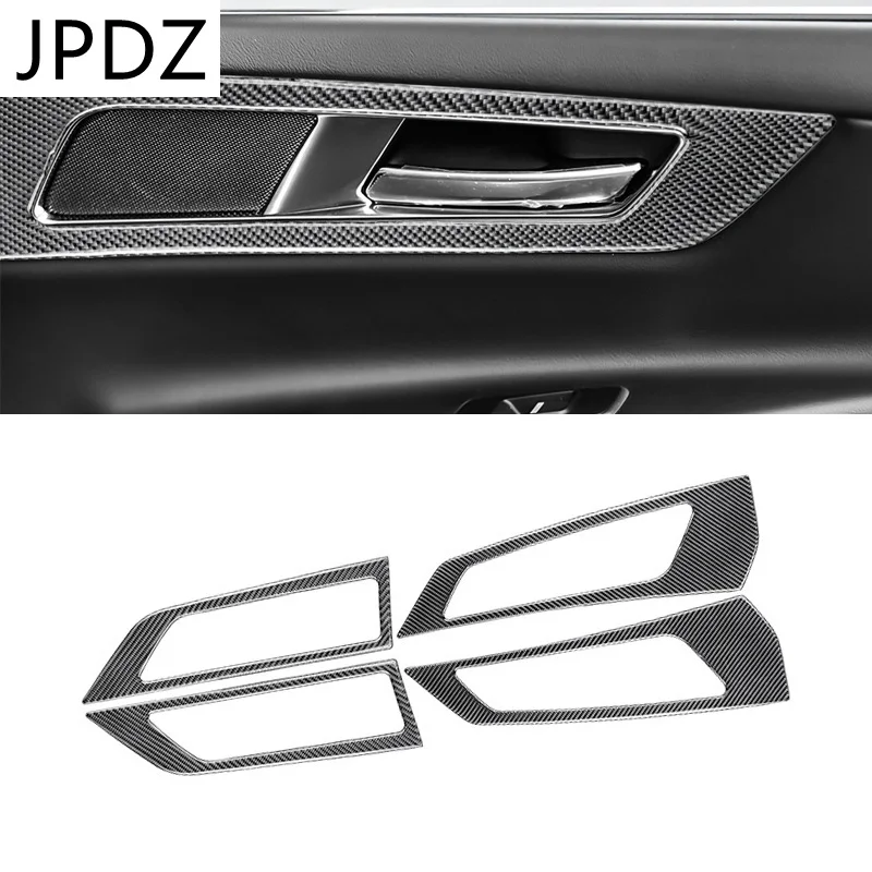 Carbon Fiber Car Interior Door Armrest Side Decoration Strip Trim Cover Refit Accessories For Jaguar XE XF-PACE 2016-2020