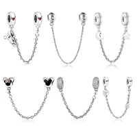 la menars safety chains silver plating heart moon star shape 5a cubic zircons fit womens brand bracelets