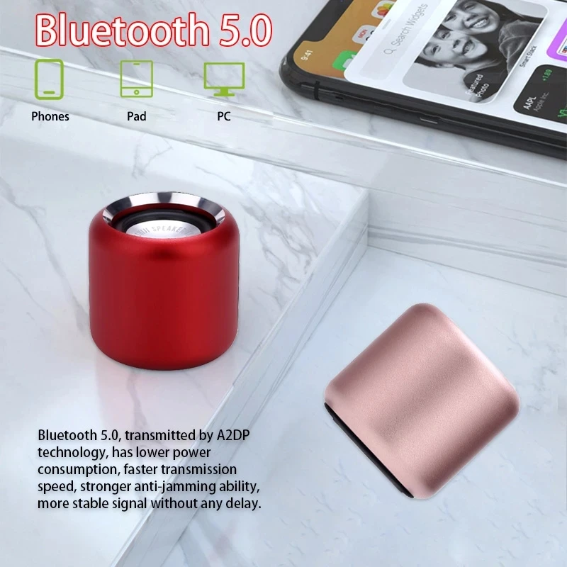 

Mini Bluetooth Speaker Portable Outdoor Loudspeaker Round Small Steel Cannon Metal HiFi Soundbox TWS Wireless Speakers Subwoofer