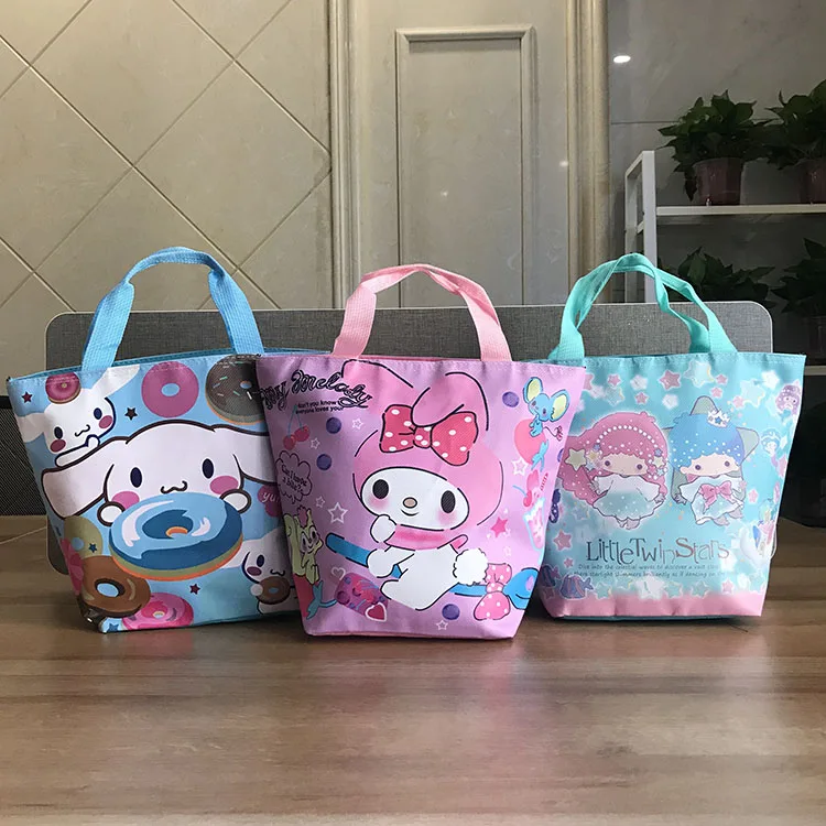 

8862 модные аниме сумки для обеда Twin Star Cinnamoroll Melody, мультяшная сумка для пикника, Портативная сумка для хранения еды, подарок
