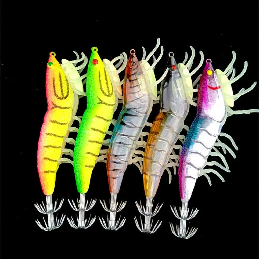 

lead sinker wood shrimp lures 2023 2.0# jigs squid hook fishing tackle 3.5# octopus lure lifelike