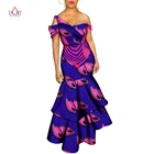 Африканское женское платье базин богатая африканская одежда свадебная одежда сексуальное вечернее платье Африканский принт платье подружки невесты WY6681