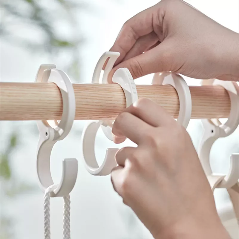 

2023 S-Shaped Card Position Hook Ins Wind Wardrobe Closet Hook Household Punch-Free Snap Ring Coat Hat Tie Storage Rackstorage