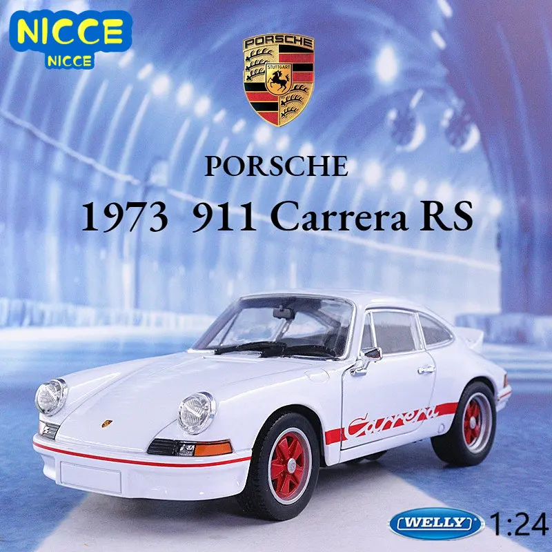 

WELLY 1:24 1973 Porsche 911 Carrera RS Sport Car Classic Metal Alloy Toy Car Sports Car for Kids Gift Collection B141