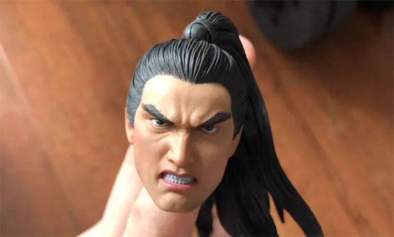 

Best Sell 1/6 Romance of the Three Kingdoms Zhao Yun Anger Edision Male Head Sculpture Carving For 12inch Action Figure DIY