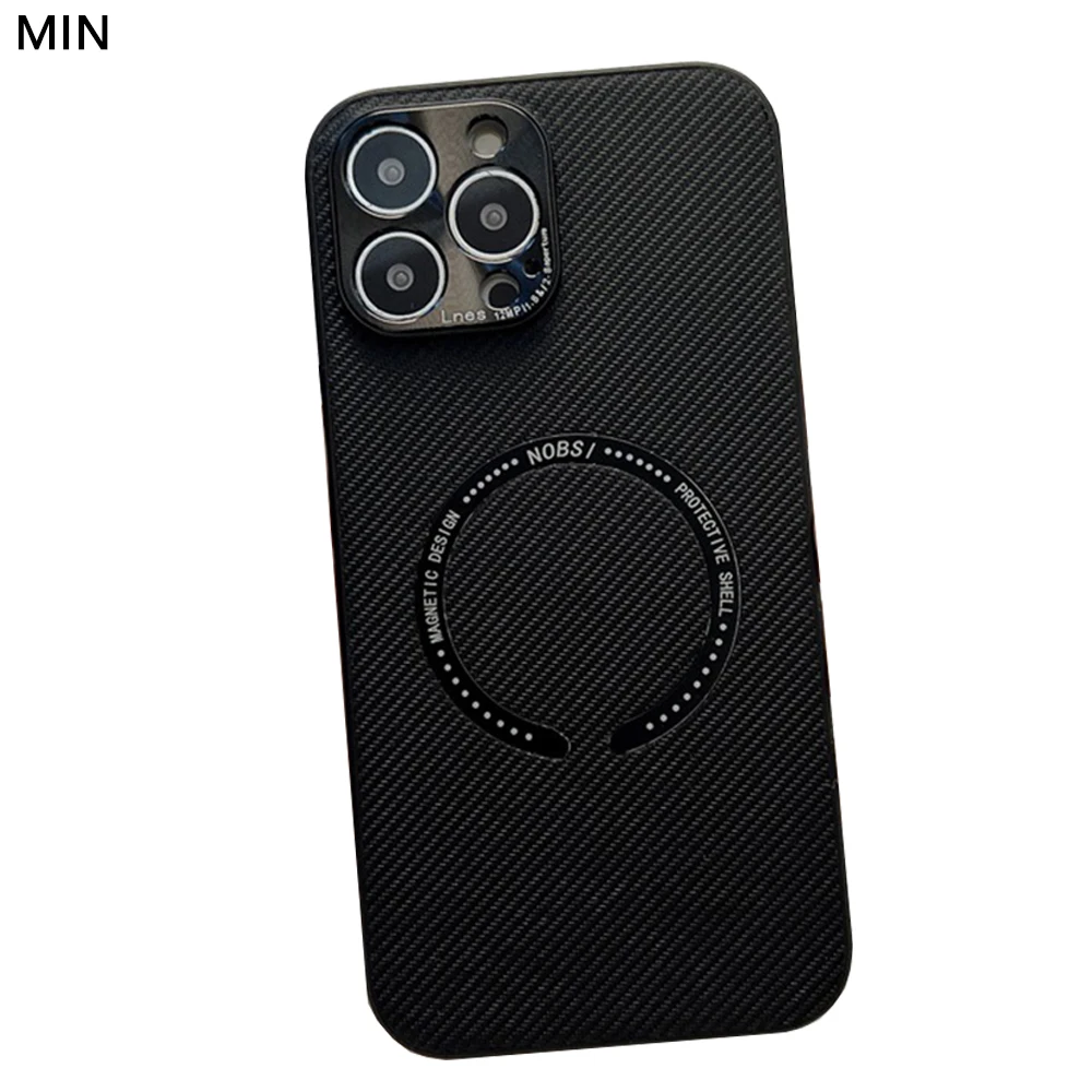 

Magsafe Magnetic Wireless Charging Cover Phone Case For iPhone 13 12 Pro Max 13pro 12pro Carbon Fiber Texture Back Panel
