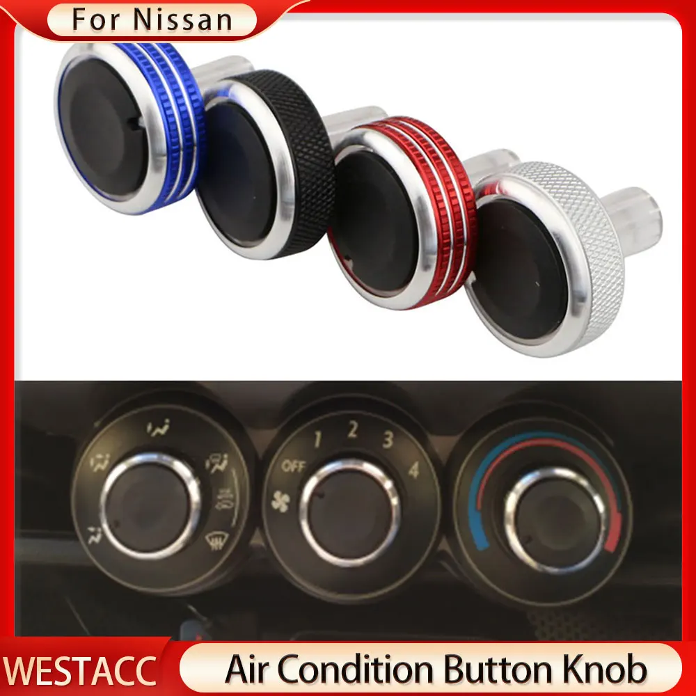 Car A/C Air Conditioning Knob Heat Control Switch Button Knob for Honda Old Fit 2002 - 2010 AC Knobs Aluminum Alloy Accessories