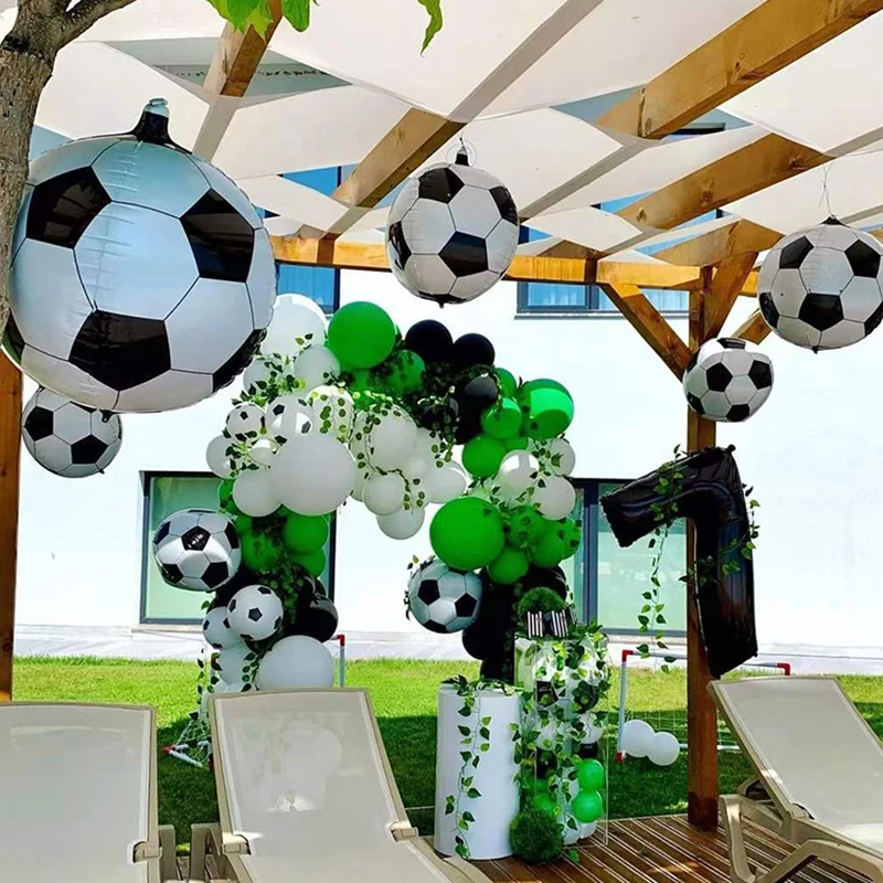 Football Themed Balloon 22inch 4D Soccer Foil Ball 40inch Black Numbers Boys Men Birthday Soccer Champion Party Decor Supplies