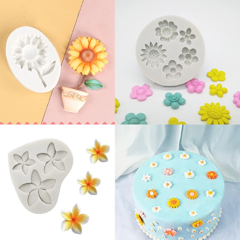 

Daisy Chamomile SunFlower Silicone Mold Car Ornament Aromatherapy Epoxy Handmade Soap Candle Mold DIY Decoration Mould Bloom Set