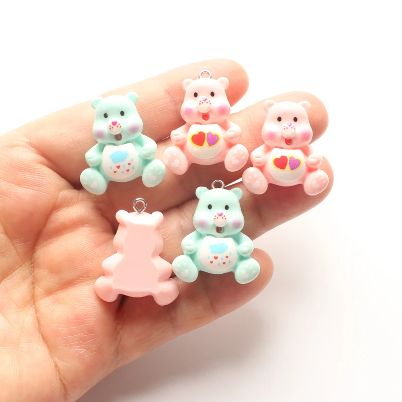 10 шт. 25*27 мм мультяшный медведь резиновые животные с плоской спинкой Скрапбукинг
