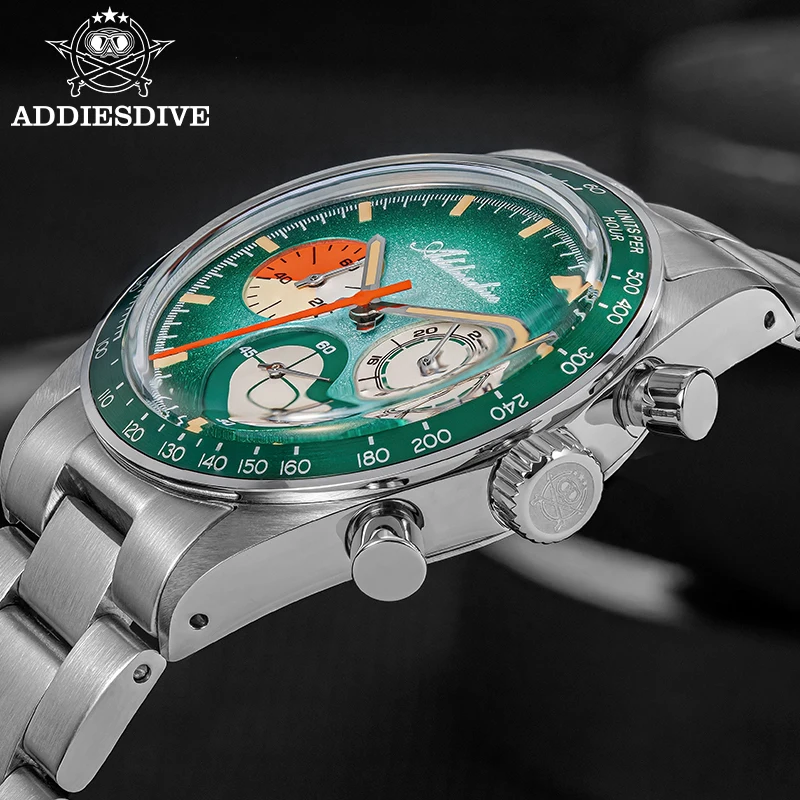 Фото Новые кварцевые наручные часы ADDIESDIVE Luxury 0S20, мужские часы с хронографом AD2551 C3, светящиеся, водонепроницаемые до 100 м, из нержавеющей стали 316L №4