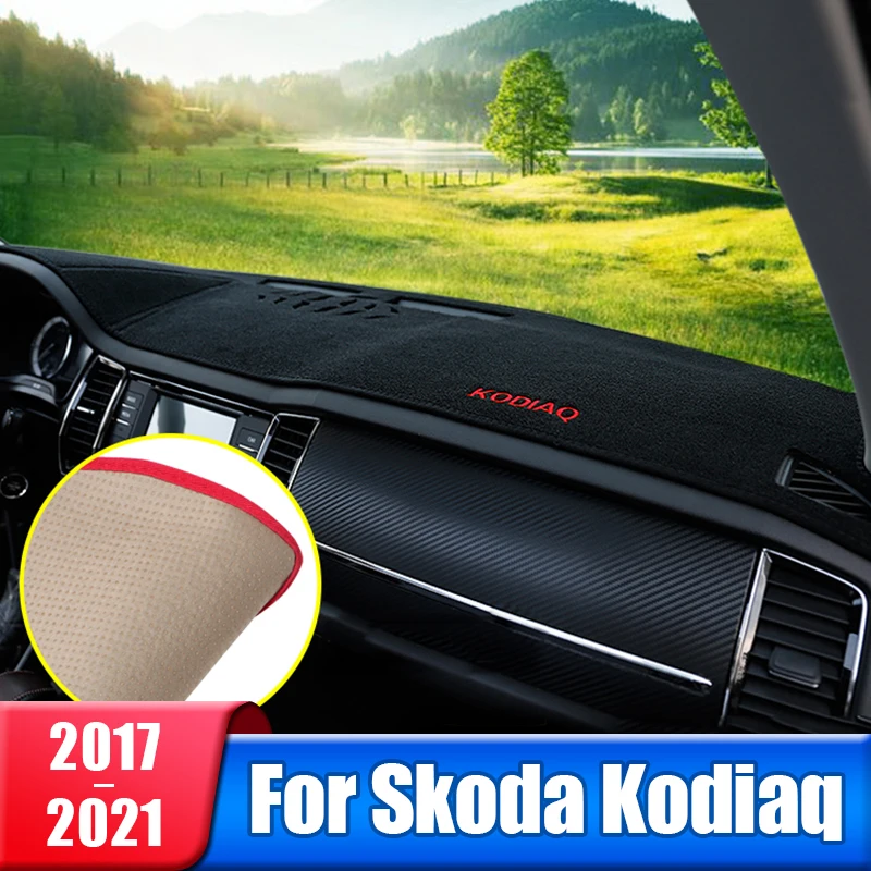 

Car Dashboard Sun Shade Mat Instrument Desk Cover Non-slip Pad For Skoda Kodiaq 2017 2018 2019 2020 2021 Accessories
